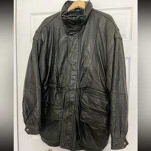 Vintage Andrew Marc Men's Leather Jacket, Black